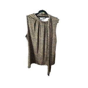 Tiffany & Grey animal print sleeveless top Sz Petite Large